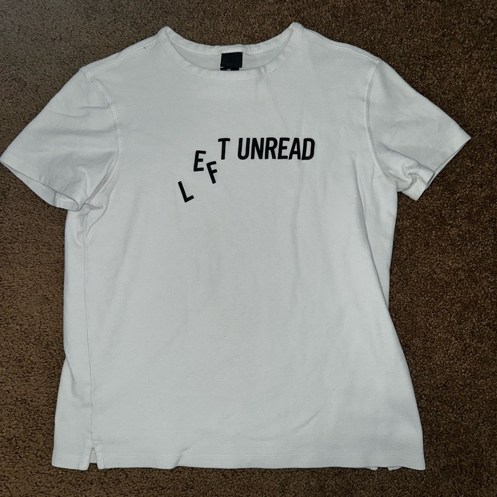 H&M ‘LEFT UNREAD’ White Tee